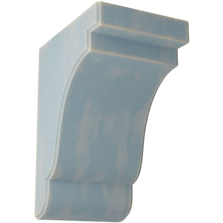 Ekena Millwork 5 1/4"W x 7 1/4"D x 9 1/2"H Bedford Wood Vintage Decor Bracket, Driftwood Blue BKTWD05X07X10BEBU